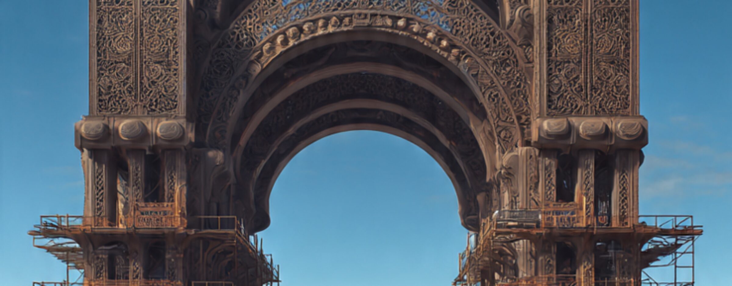 A blue pointed gothic entrance — the OpenAI crypt door