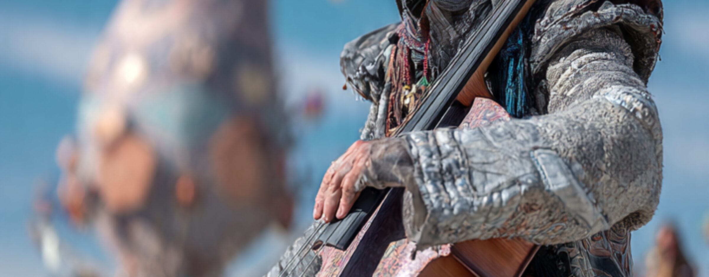 Archie — a musician in blue, surreal and cinematic; banner crop
